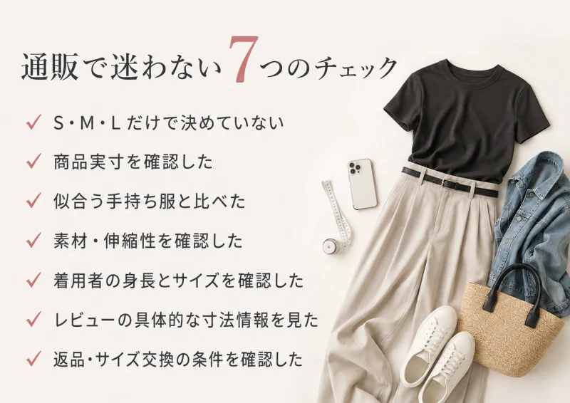 通販で服のサイズ選びに失敗しない7つのチェックポイント